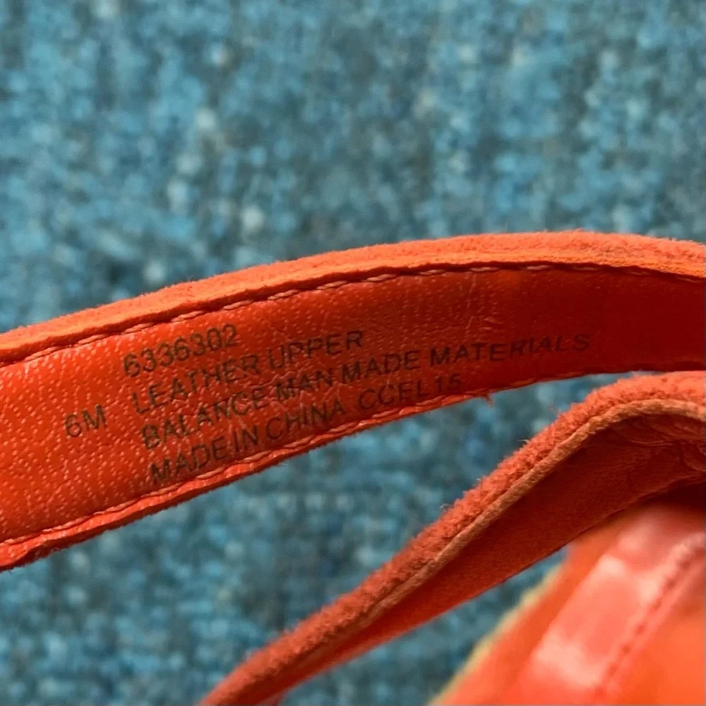 Isola Yalena Espadrille Wedge Sandals in Coral Suede Leather Women's Size 6